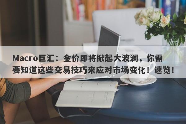 Macro巨汇：金价即将掀起大波澜，你需要知道这些交易技巧来应对市场变化！速览！