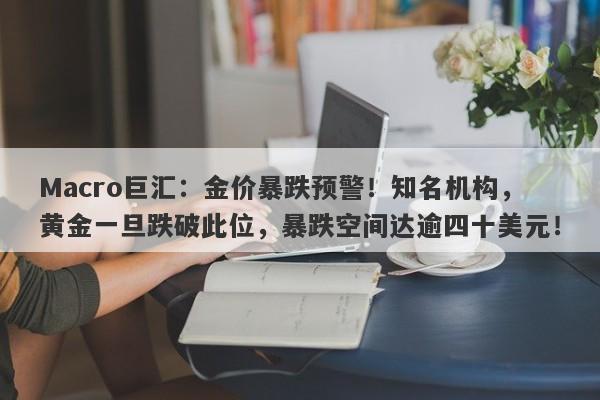 Macro巨汇：金价暴跌预警！知名机构，黄金一旦跌破此位，暴跌空间达逾四十美元！